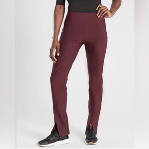 Athleta Interstellar Tight Kick Flare Maroon Pant